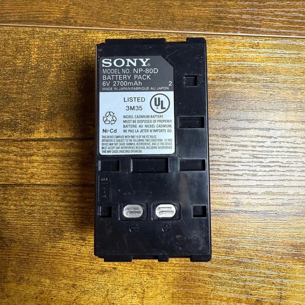 Sony NP-80D 6V 2700mAh Ni-Cd Rechargeable Battery Pack Camcorder Accessory